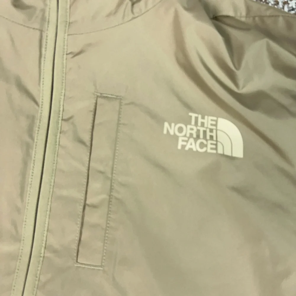 The North Face Jacket Mens Large Beige Hooded Insulated Puffer Full Zip Winter